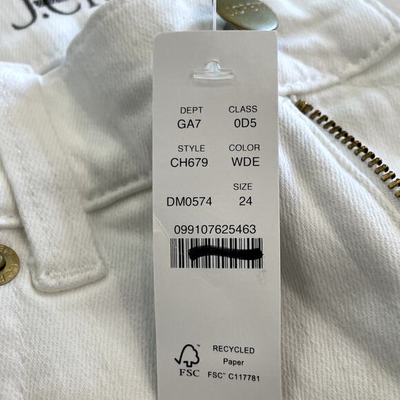 J.Crew 1996 Updated Denim Trouser Pant Wide Leg Dressy Date Trip CH679 White 24 - Picture 13 of 16